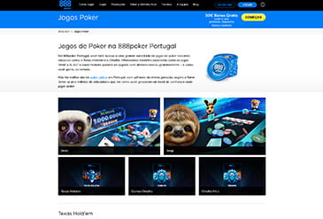 Seleção de Jogos no 888Poker