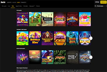Página de Jogos Casino bwin
